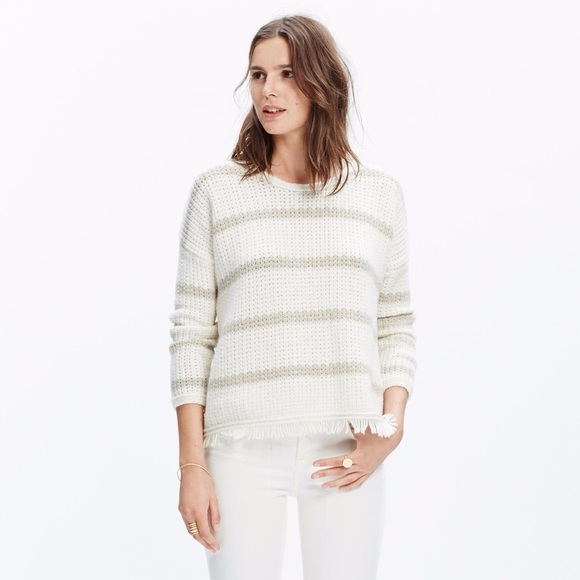 Madewell Sweaters - Madewell Striped Merino Wool/Alpaca Sweater